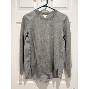 J. Crew Size XS Cotton & Merino Wool Striped Mixed Media Sweater Top